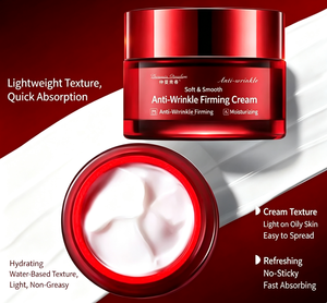 Crème Visage Anti-Rides en Pot Rouge, Lotion Visage Raffermissante et Hydratante pour les Rides Fines, Utilisation Jour - Product Image 3
