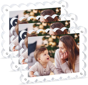 Cadre photo <span class=keywords><strong>en</strong></span> acrylique à bords ondulés, transparent, 4x6 pouces, pour la maison, le bureau et la décoration <span class=keywords><strong>de</strong></span> mariage - Product Image 1