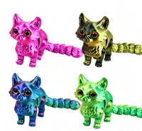 Modèle de chat articulé imprimé en 3D de 17 cm, multicolore, avec yeux mobiles, jouet de simulation, figurine anti-stress, ornement de bureau