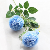 Dekorasi pernikahan GOG0630 Harga kompetitif Faux buatan gaya Euro bulat putih coklat 3 kepala bunga sutra peony