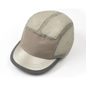 Benutzer definierte 5 Panel Camping kappe Mesh Camp Hut Ripstop Nylon Trail Cap Reflektierende Leistung verstellbare Lauf kappe