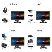 7 pouces LCD moniteur appui-tête Portable HD VGA LCD écran de voiture pour Pc/mac Mini/tv/caméra/jeu IPS 1024X600 prise en charge AV vidéo CN;GUA