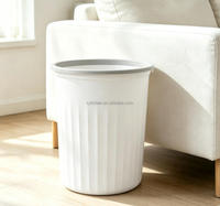 Panier à papier cylindrique simple en plastique PP 9L, épaissi, avec rebord à clipser, résistant à l'eau, motif géométrique, pour usage domestique