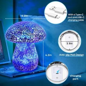 Lampes de jardin en forme de mosaïque de champignons, lampe de table, décoration extérieure, lumière de nuit étanche, décoration de pelouse, statue pour patio, fête, jardin, rouge - Product Image 3