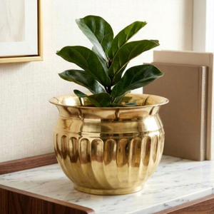 Pot de fleurs décoratif en laiton artisanal pour plantes d'intérieur, décoration de la maison, du bureau et du salon - Product Image 4