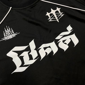 Maillot de football rétro à col rond, logo brodé personnalisé, respirant, surdimensionné - Product Image 3