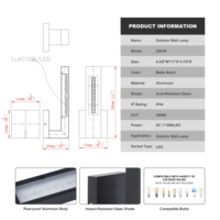 Applique murale LED contemporaine étanche base en aluminium longue bande utilisation intérieure/extérieure parc paysages jardins mur d'appoint 3000K