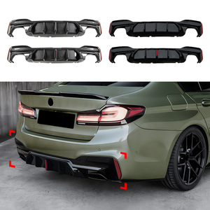 Amp-Z Rear Lip Spoiler For Bmw 5 Series G30 G31 M Sport 2018-2023 Matte Piano Black Carbon Fiber Texture - Product Image 5