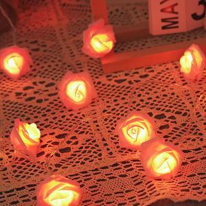 LED Simulated Rose String Lights <b>Battery</b> <b>Operated</b> Decorative Lights For Valentine's Day Wedding Romantic Proposal Interior - Product Image 2