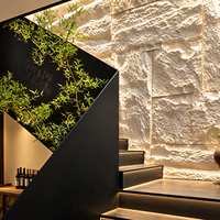 Panneau mural en pierre PU résistant au feu, pierre artificielle en polyuréthane, faux rocher, panneau décoratif pour intérieur commercial