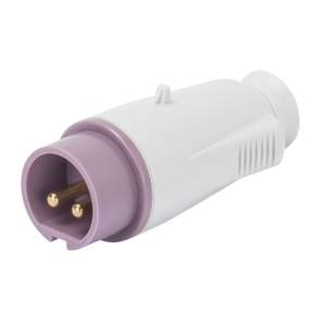 Enchufe Móvil Recto IP44 2P 32A 20-25V Morado Sin Conexión a Tierra, Enchufe Eléctrico de Plástico - Product Image 1