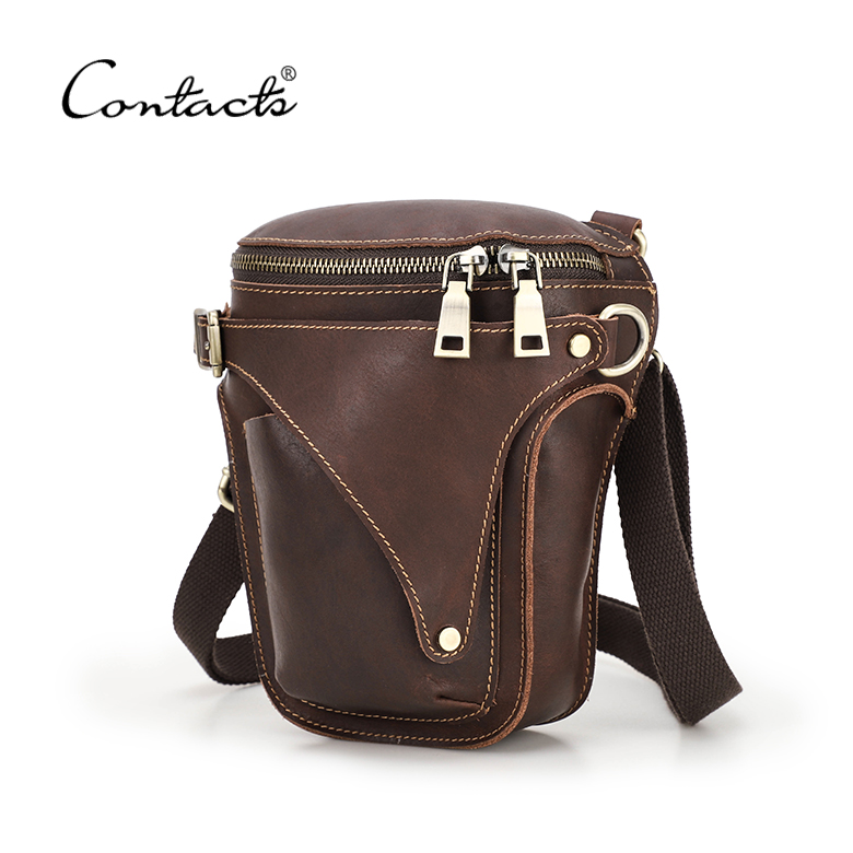 CONTACT'S Новый дизайн мужской походный хип забавная сумка Crazy Horse кожаный ремень кроссоби сумка для телефона для женщин