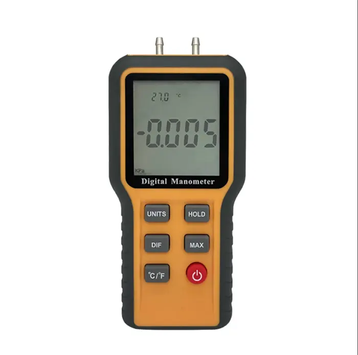 Digitale Manometer Differentiële Luchtdrukmeter Binnentemperatuur Meetinstrument Leidingen Druk Meetapparaat QX-1201