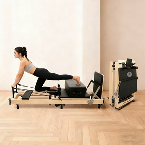 Appareil de Pilates portable pliable en bois de hêtre pour usage domestique – Reformer Pilates, <span class=keywords><strong>lit</strong></span> de Pilates, équipement de fitness - Product Image 1