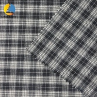 Tissu en coton polyester à carreaux personnalisable de 145 cm de large, 115 g/m², doux, léger, couleur café au lait, teint en fil pour la confection de chemises et de jupes