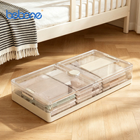 Boîtes de rangement empilables et pliables multi-usages sous le lit avec couvercles pour vêtements, chaussures