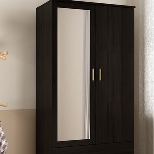 Armoire moderne <span class=keywords><strong>en</strong></span> noyer avec portes coulissantes <span class=keywords><strong>en</strong></span> verre, armoire à miroir pour chambre à coucher, salle de bain ou appartement <span class=keywords><strong>en</strong></span> vente - Product Image 3