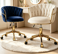 Fauteuil pivotant réglable avec structure en fer pour bureau, maison, hôtel, salon, chambre, manucure et loisirs