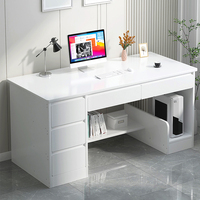 Petit bureau d'ordinateur en MDF avec tiroir pour clavier, table de bureau moderne, table d'étude, bureau d'écriture, instructions d'assemblage, multifonction