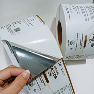 ملصقات فينيل لاصقة برقائق ذهبية ، ملصقات فويل معدنية ، سطح لامع مخصص للتغليف لملصقات مخصصة - Product Image 2