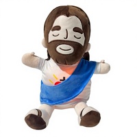 Peluche Jésus avec Cœur Lumineux Respirant pour Événements Chrétiens, Cadeau de Noël, Article Nouveauté, Idéal pour Fêtes Religieuses