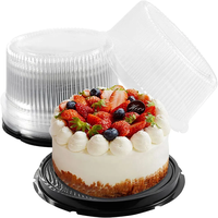 JYM Offre Spéciale plastique haute qualité recyclable RPET Blister clair rond gâteau récipient en plastique boîtes de rangement gâteau support conteneur