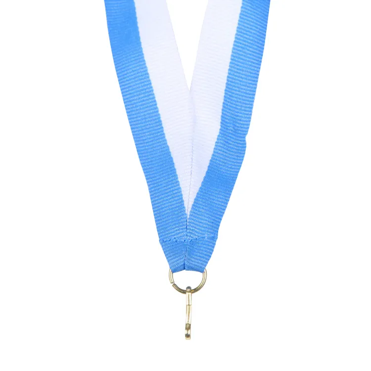 Wholesale Custom Satin Nylon Medal Half Keychain Lanyard Ribbon Strap Short Small Keychain Lanyard With Breakaway Clip