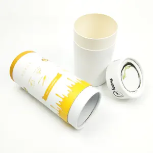Eco-Friendly Design Printing Perfume Art paper Box Cylinder With Lid For Cosmetic Packaging