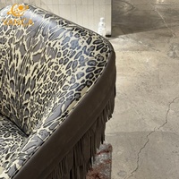 Italie fait à la main moderne Accent Lounge Chair de haute qualité doux imprimé léopard gland décontracté Villa appartement loisirs salon