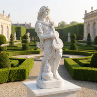 Decoración de Dormitorio Estilo Resort de Ensueño, Figura Humana de Tamaño Real para Decoración de Jardín, Estatua Femenina de Mármol Tallada a Mano