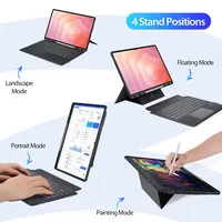 Étui pour Samsung Tab S11 Ultra 14,6 pouces avec clavier Bluetooth, emplacement pour stylet, éclairage RGB, support magnétique détachable et pliable