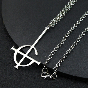 Collana con Ciondolo Ghoul <span class=keywords><strong>Senza</strong></span> <span class=keywords><strong>Nome</strong></span> in Acciaio Inossidabile per Uomo e Donna, Gioielli con Patch Ghost Band Grucifix Papa Emeritus - Product Image 2