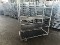 Rak Trolley Baja Galvanis Denmark OEM untuk Transportasi Persemaian, Gudang, Logistik, Pindahan Tanaman, dan Pajangan Bunga