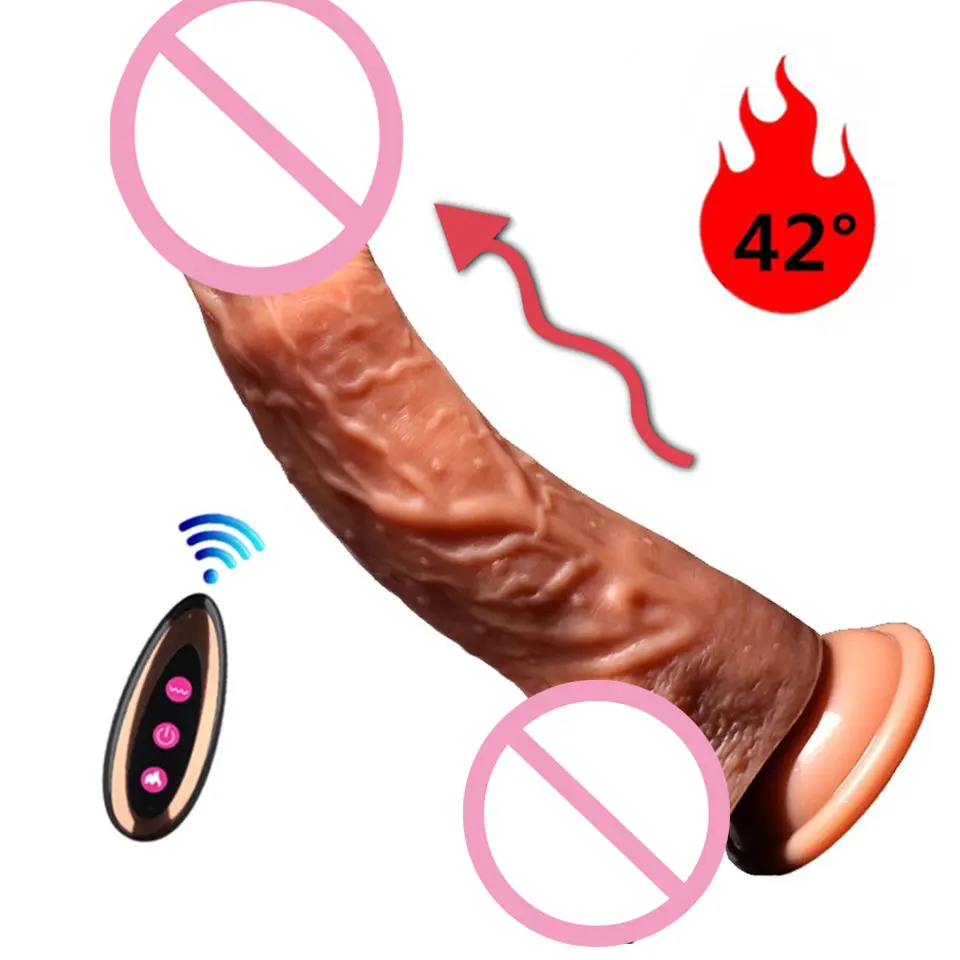 Super fuerte wrigglingTelescopic calefacción grande realista enorme consolador vibrador juguetes sexuales para mujeres masturbación consoladores