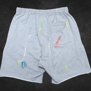 Custom Summer French Terry Shorts Heavyweight 100% Cotton Screen Printing Streetwear Vintage Sun Faded Acid Wash Shorts for Men - Product Image 3