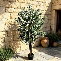 Moderne decoratieve items, kunstplanten van plastic, nep olijfbomen, geschikt voor binnen en buiten, hotel, kantoor, restaurant, winkel, bar, huisdecoratie