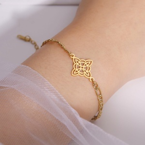 Brujería nudo de bruja encanto pulsera para Mujeres Hombres Acero inoxidable Figaro cadena pulseras amuleto paganismo joyería regalos - Product Image 2