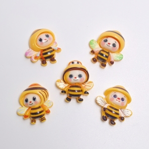 Cuentas de Silicona 3D con Diseño de Abejas, Mariposas y Flores, Cuentas de Silicona Amarillas para Manualidades, Joyería, Llaveros - Product Image 5