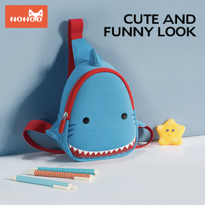NOHOO zaino scuola impermeabile per bambini stile <span class=keywords><strong>squalo</strong></span> borsa sul petto <span class=keywords><strong>con</strong></span> chiusura a cerniera per i bambini di età 2-10 anni ragazzi e ragazze - Product Image 5