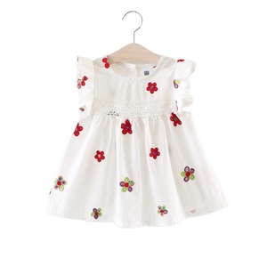 2022 New Design Cute <b>Flower</b> Cotton Baby Girls Floral Dress Kid Dress Frocks - Product Image 3