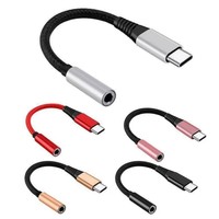 Adaptateur USB C vers 3,5 mm pour casque audio, nouveau design, double couleur, nylon tressé, pour iPhone, Samsung, Xiaomi, tous les téléphones portables