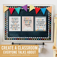 Decorazioni per Aule di Studi Sociali, Poster di Storia per Scuole Elementari, Medie e Superiori, Arte Murale Durevole di Storia Mondiale