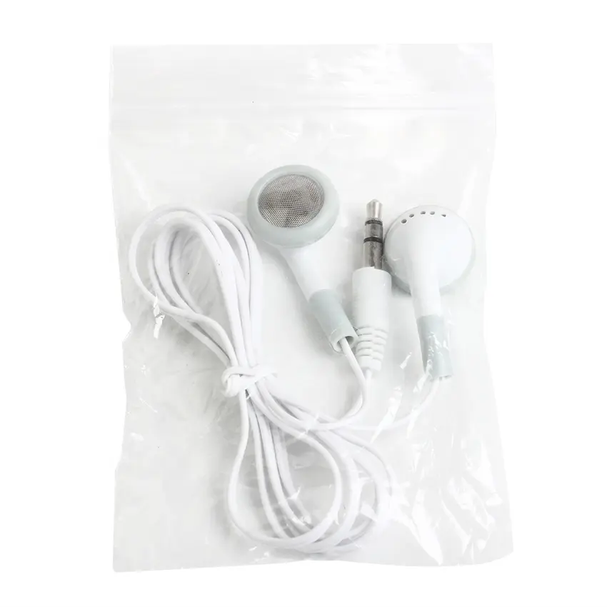 White Low Price Cheap Disposable In Ear Earphone Wired Stereo Earphones For Museum Concert Library for School Gift