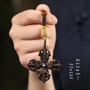 สร้อยคอไม้ทิเบตรูป<span class=keywords><strong>พระ</strong></span>พุทธเจ้า Dorje Vajra สำหรับผู้ชาย & ผู้หญิงพระพุทธนำโชคโชคสร้อยคอเสน่ห์การอธิษฐาน - Product Image 5