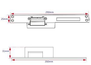 Gâche électrique européenne à panneau long, 12V CE, à sécurité intégrée - Product Image 5