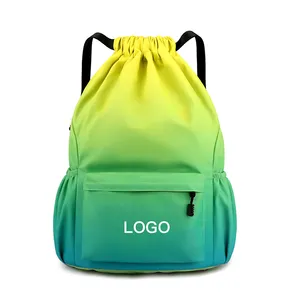 custom logo waterproof casual lightweight backpack drawstring bag for man school bag for women unisex outdoor sport Leaflet bag