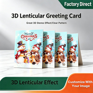 Cartes de vœux lenticulaires 3D en gros, cartes lenticulaires personnalisées imprimées, cartes de vœux et souvenirs 3D en relief pour Noël et les fêtes - Product Image 1