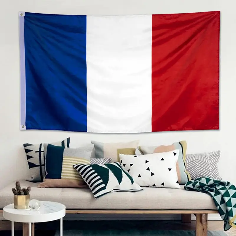 Großhandel französische Fahnen blau weiß rot kundenspezifische wunderschöne Flagge Luxus gefertigt hochwertig 100 D Polyester