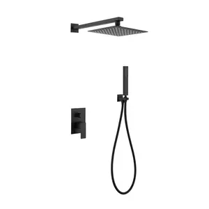 Stainless Steel Faucet Shower Mixer Faucet Black Wall Mounted Pressurized Hand Shower Set With Bath Shower Mixer