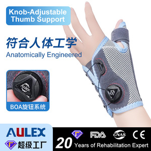 Benli Rotary Adjustable Compression Wristband Blue Gray For Thumb Sprains Sports Rehabilitation Support Adult - Product Image 2